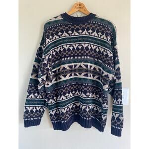 Vintage Abercrombie & Fitch The Big Sweater Mens L Pullover 90s Knit Fair Isle